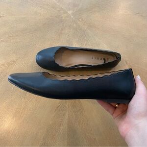 Esprit Classic scalloped Black Flats SZ 10M